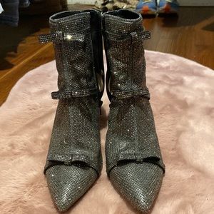 INC bedazzled booties with bows